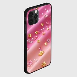 Чехол для iPhone 12 Pro Max Золотинки на розовой текстуре, цвет: 3D-черный — фото 2
