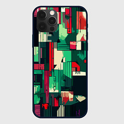 Чехол для iPhone 12 Pro Max Абстракция красно-зелёный геометричный, цвет: 3D-черный