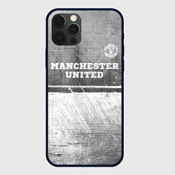 Чехол для iPhone 12 Pro Max Manchester United - grey gradient посередине, цвет: 3D-черный