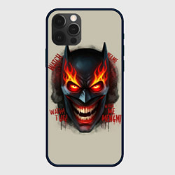Чехол для iPhone 12 Pro Max Огенный Бэтмент, цвет: 3D-черный
