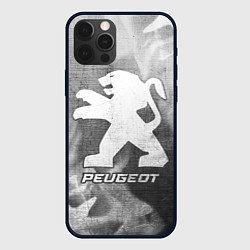 Чехол для iPhone 12 Pro Max Peugeot - grey gradient, цвет: 3D-черный