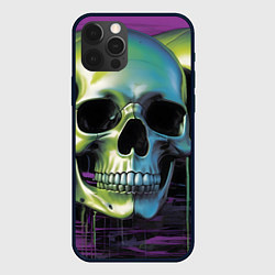Чехол для iPhone 12 Pro Max Черепа отливающие неоном, цвет: 3D-черный