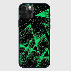 Чехол для iPhone 12 Pro Max A light green triangle with dots, цвет: 3D-черный
