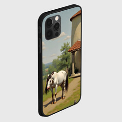 Чехол для iPhone 12 Pro Max Старый домик и лошадь, цвет: 3D-черный — фото 2