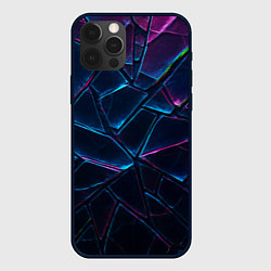 Чехол для iPhone 12 Pro Max Неоновые линии и фигуры, цвет: 3D-черный