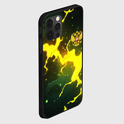 Чехол для iPhone 12 Pro Max Герб России зеленый разлом, цвет: 3D-черный — фото 2