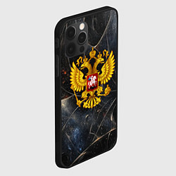Чехол для iPhone 12 Pro Max Герб России на абстрактном потертом фоне, цвет: 3D-черный — фото 2