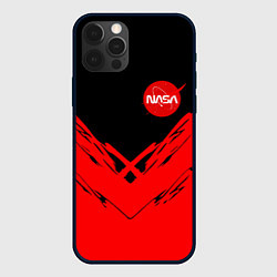 Чехол для iPhone 12 Pro Max Nasa краски красные, цвет: 3D-черный