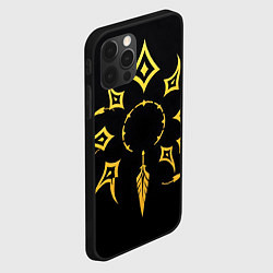 Чехол для iPhone 12 Pro Max Этнический паттерн на черном, цвет: 3D-черный — фото 2