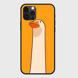 Чехол для iPhone 12 Pro Max Гусь смотрит, цвет: 3D-черный
