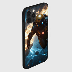 Чехол для iPhone 12 Pro Max Астронавт на фоне туманности, цвет: 3D-черный — фото 2