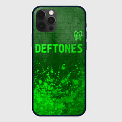 Чехол для iPhone 12 Pro Max Deftones - green gradient посередине, цвет: 3D-черный