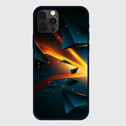 Чехол для iPhone 12 Pro Max Космический неоновый разлом, цвет: 3D-черный