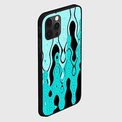 Чехол для iPhone 12 Pro Max Чёрно-голубой абстракция, цвет: 3D-черный — фото 2