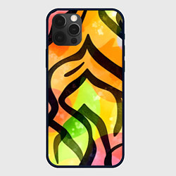 Чехол для iPhone 12 Pro Max Тигровые полосы на акварели, цвет: 3D-черный