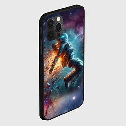 Чехол для iPhone 12 Pro Max Космонавт в открытом космосе - нейроарт, цвет: 3D-черный — фото 2