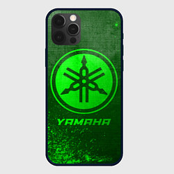 Чехол для iPhone 12 Pro Max Yamaha - green gradient, цвет: 3D-черный