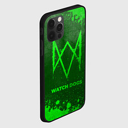 Чехол для iPhone 12 Pro Max Watch Dogs - green gradient, цвет: 3D-черный — фото 2
