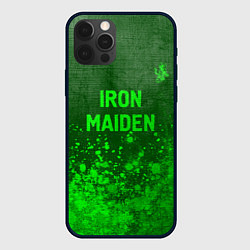 Чехол для iPhone 12 Pro Max Iron Maiden - green gradient посередине, цвет: 3D-черный