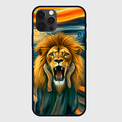 Чехол для iPhone 12 Pro Max Лев кричит на картине Эдварда Мунка, цвет: 3D-черный