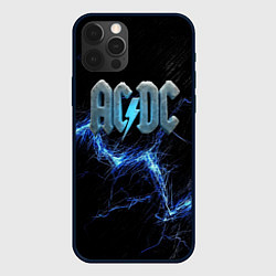 Чехол для iPhone 12 Pro Max ACDC логотип ледяной с молнией, цвет: 3D-черный