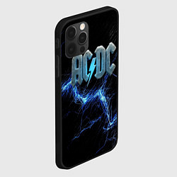 Чехол для iPhone 12 Pro Max ACDC логотип ледяной с молнией, цвет: 3D-черный — фото 2