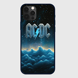 Чехол для iPhone 12 Pro Max ACDC логотип ледяной с молнией, цвет: 3D-черный