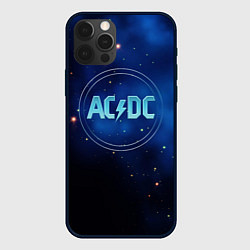 Чехол для iPhone 12 Pro Max ACDC логотип на синем фоне, цвет: 3D-черный