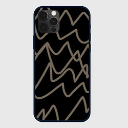 Чехол для iPhone 12 Pro Max Кривые рукописные линии чёрно-коричневый, цвет: 3D-черный