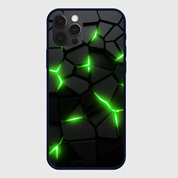 Чехол для iPhone 12 Pro Max Зеленая неоновая броня, цвет: 3D-черный