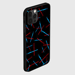 Чехол для iPhone 12 Pro Max Паттерн из световых мечей, цвет: 3D-черный — фото 2