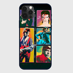 Чехол для iPhone 12 Pro Max David Bowie vintage collage, цвет: 3D-черный