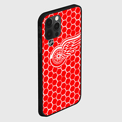Чехол для iPhone 12 Pro Max Детройт Ред Уингз - красные соты, цвет: 3D-черный — фото 2