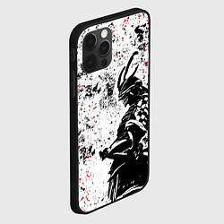 Чехол для iPhone 12 Pro Max Самурай - брызги красок, цвет: 3D-черный — фото 2