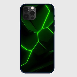 Чехол iPhone 12 Pro Max Зеленая текстура с неоном