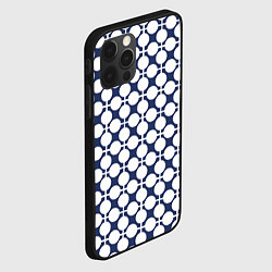 Чехол для iPhone 12 Pro Max Серо-белый узор в клетку и горох ретро, цвет: 3D-черный — фото 2