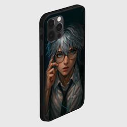Чехол для iPhone 12 Pro Max Стильный мужчина в очках, цвет: 3D-черный — фото 2