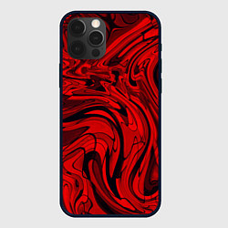 Чехол для iPhone 12 Pro Max Красный смешение пластика, цвет: 3D-черный