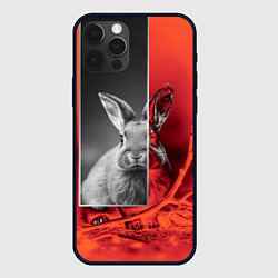 Чехол для iPhone 12 Pro Max Хмурый кролик, цвет: 3D-черный