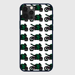 Чехол для iPhone 12 Pro Max Motorbike dark green, цвет: 3D-черный