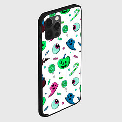 Чехол для iPhone 12 Pro Max Halloween light green pumpkin - паттерн, цвет: 3D-черный — фото 2