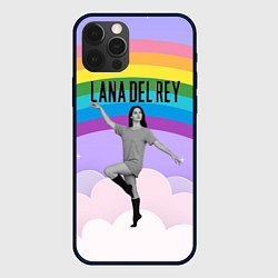 Чехол для iPhone 12 Pro Max Lana Del Rey на фоне радуги, цвет: 3D-черный