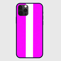 Чехол для iPhone 12 Pro Max Color white pink line, цвет: 3D-черный