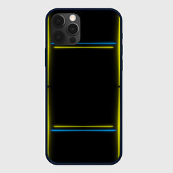 Чехол для iPhone 12 Pro Max Neon yellow blue, цвет: 3D-черный