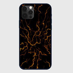 Чехол для iPhone 12 Pro Max Разряды электричества текстура, цвет: 3D-черный