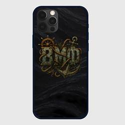 Чехол для iPhone 12 Pro Max ВМФ ржавые буквы, цвет: 3D-черный