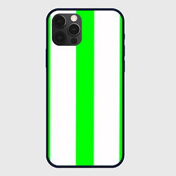 Чехол iPhone 12 Pro Max Color light green white lines
