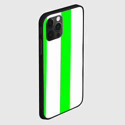 Чехол для iPhone 12 Pro Max Color light green white lines, цвет: 3D-черный — фото 2