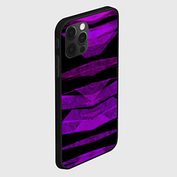Чехол для iPhone 12 Pro Max Color purple black strip, цвет: 3D-черный — фото 2