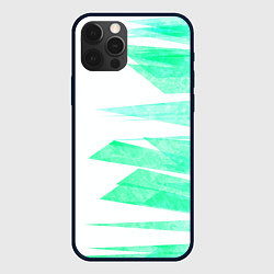 Чехол для iPhone 12 Pro Max Color white light blue strip, цвет: 3D-черный
